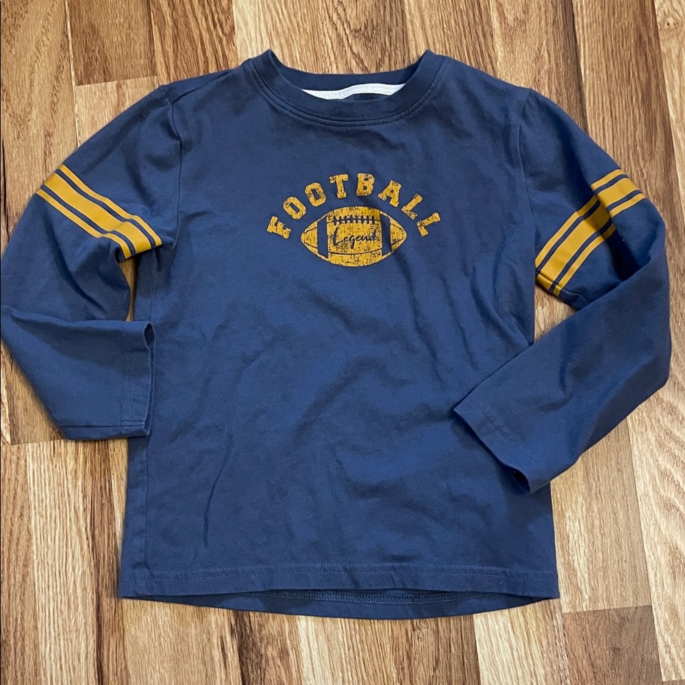 Janie and Jack Navy and Gold Football Tee